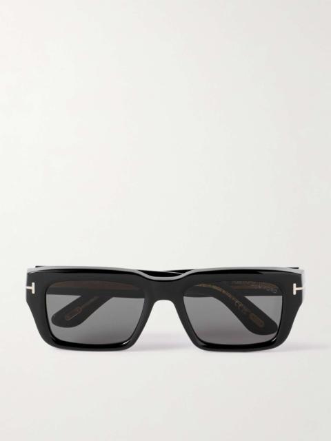 Icon Rectangular-Frame Tortoiseshell Acetate Sunglasses