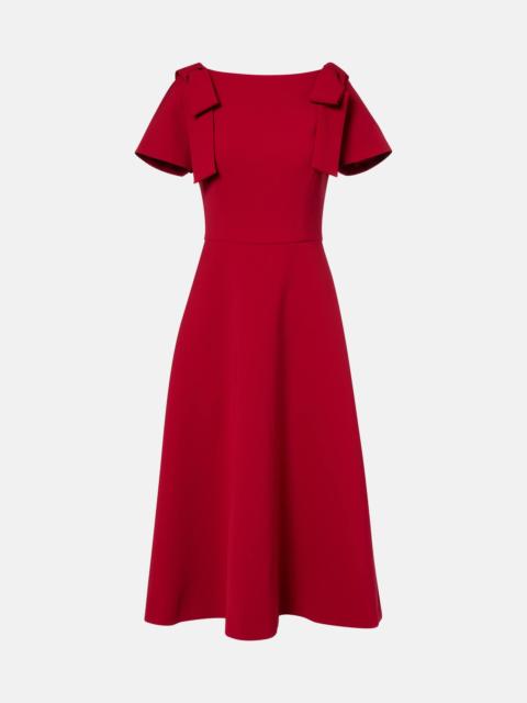 Bow-detail crêpe midi dress