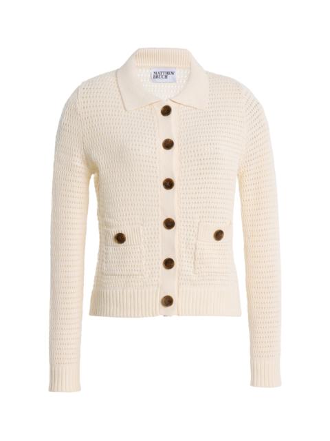 Cotton-Blend Cardigan off-white