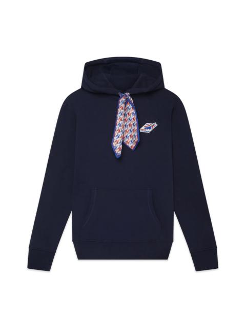 Air Casablanca Patch Silk Scarf Hooded Sweatshirt