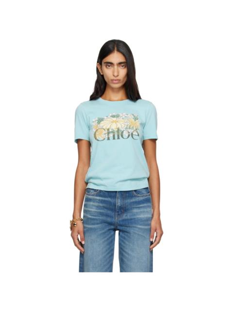 Blue Cotton Jersey Baby Fit Logo T-shirt