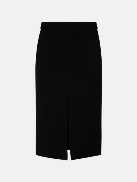 High-rise wool midi skirt
