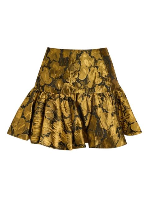 Stormi floral-jacquard mini skirt