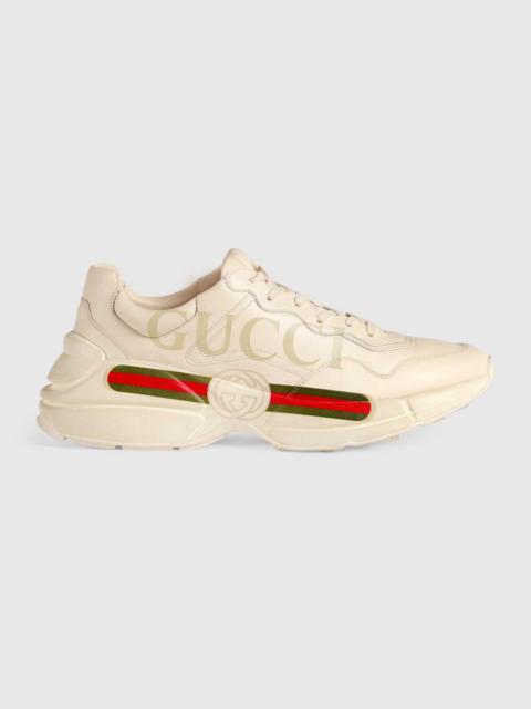 GUCCI Men's Rhyton Gucci logo leather sneaker | REVERSIBLE
