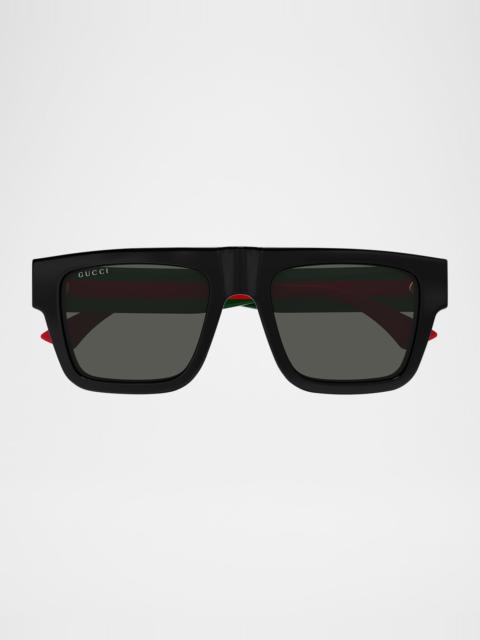 Men's GG1868SM Acetate Rectangle Sunglasses