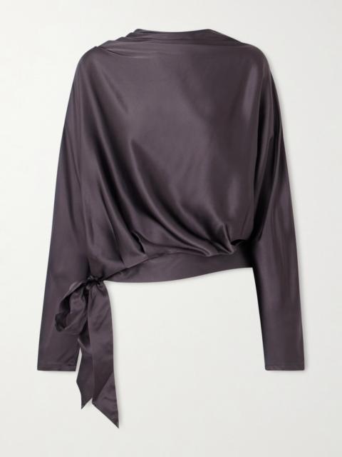 Phoebe Draped Silk-blend Satin Blouse