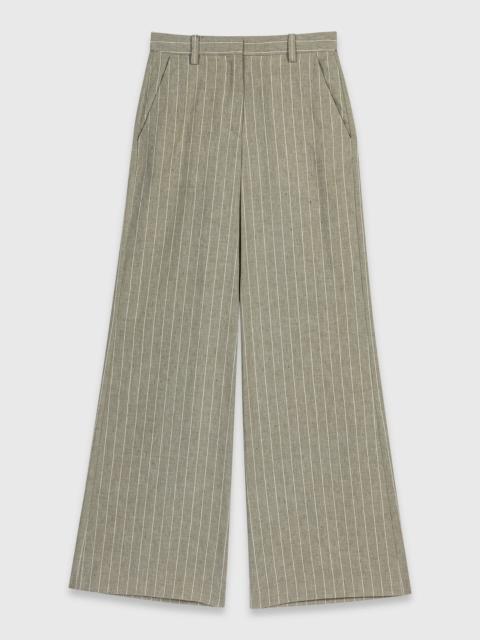 Linen-blend suit trousers