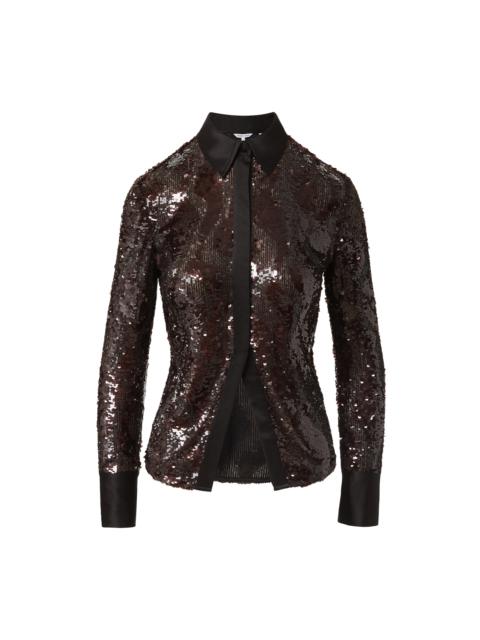 MATTY SEQUIN BUTTON-DOWN SHIRT