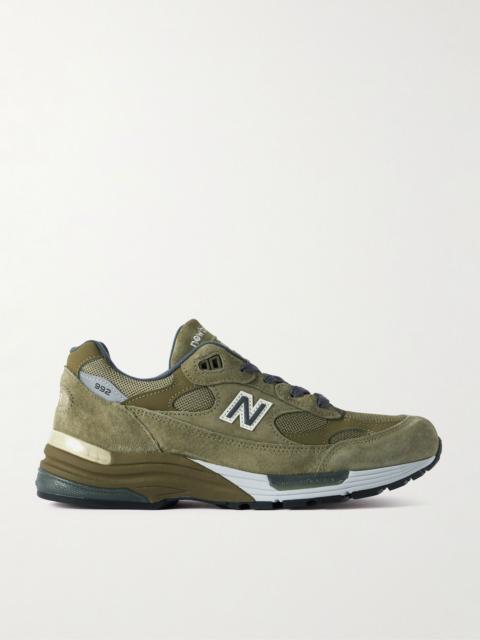 M992 Leather-Trimmed Suede, Nubuck and Mesh Sneakers Green
