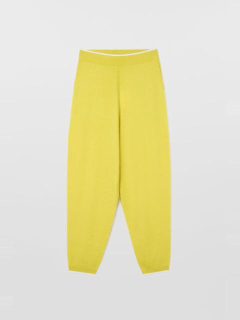 KNIT ELASTIC PANTS / chartreuse
