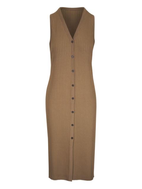 ribbed button-front dress