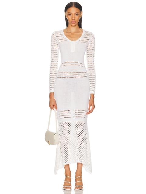Striped Mesh Handkerchief Midi Dress