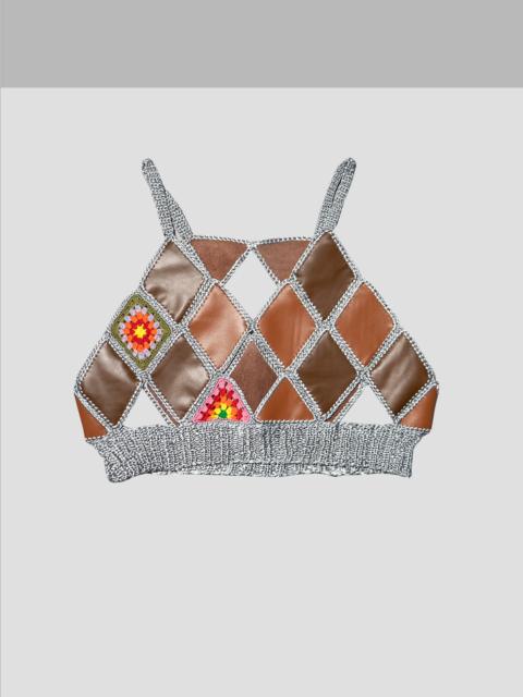 LEATHER HIPPIE CROCHET BUSTIER