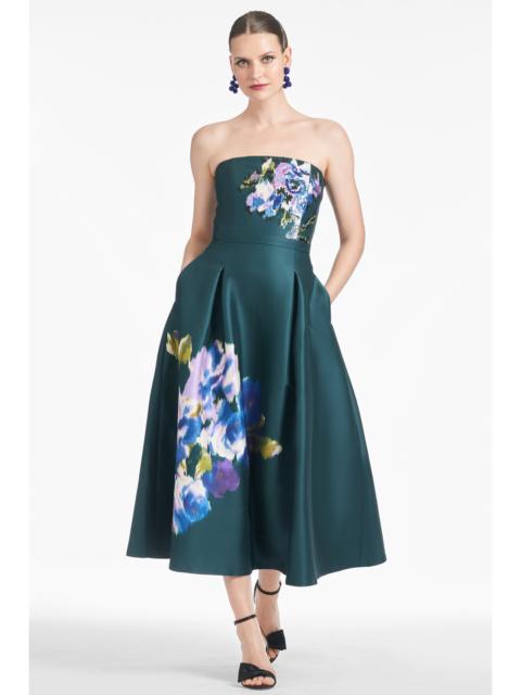 Shay Dress - Forest Green Placement Ikat