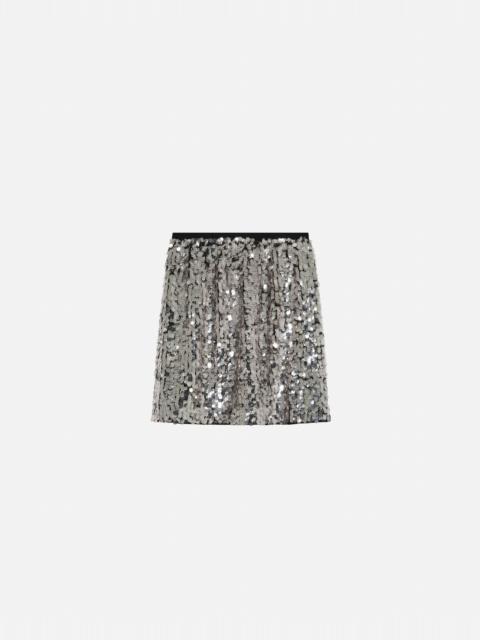 SHORT SKIRT WITH SILVER SEQUINS