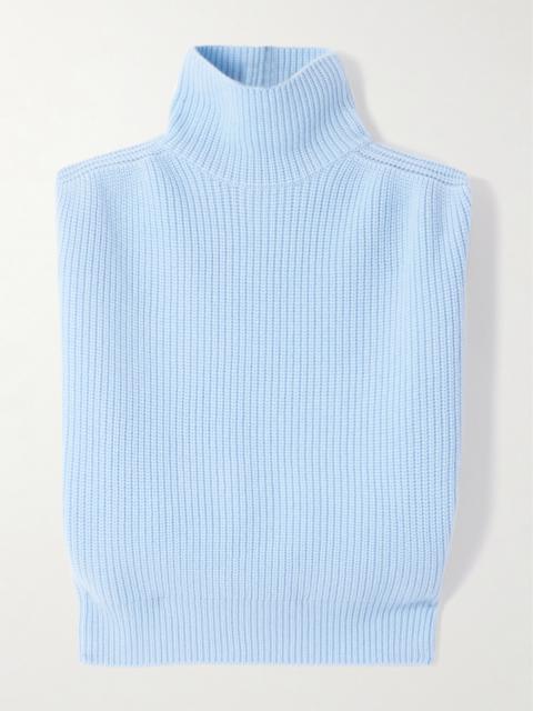 Ribbed Cashmere Turtleneck Vest