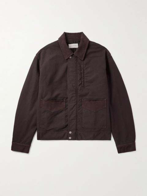 Twill-Trimmed Cotton Jacket Brown
