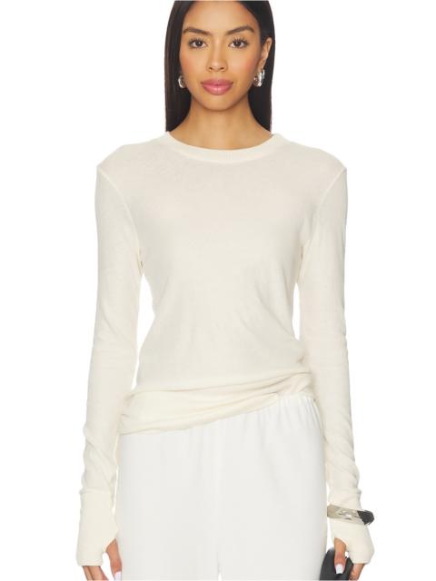 Cashmere Easy Cuffed Crew Top