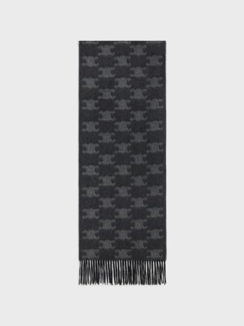 fringed scarf in monogram cashmere