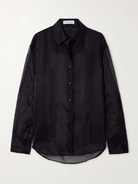 Peri silk-blend organza shirt Black