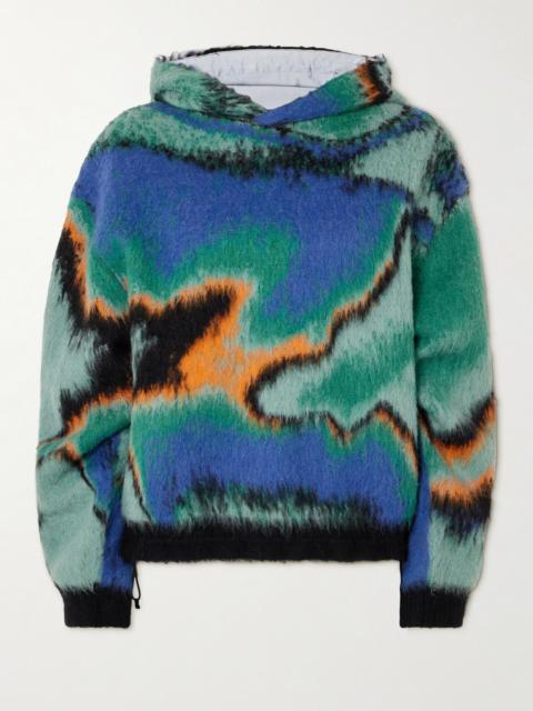 Off Piste Shell-trimmed Printed Fleece Hoodie