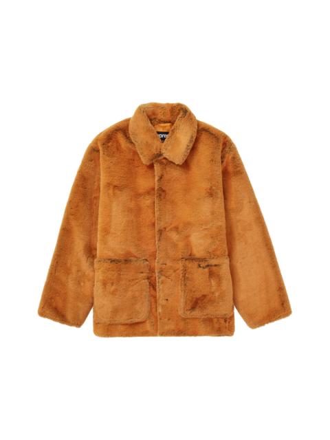 Supreme 2-Tone Faux Fur Shop Coat Orange