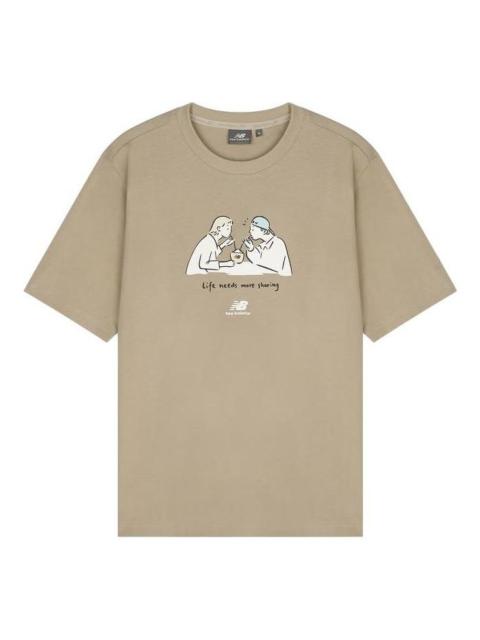 New Balance Graphic Print Tee 'Beige White' 5ED26041-LBE
