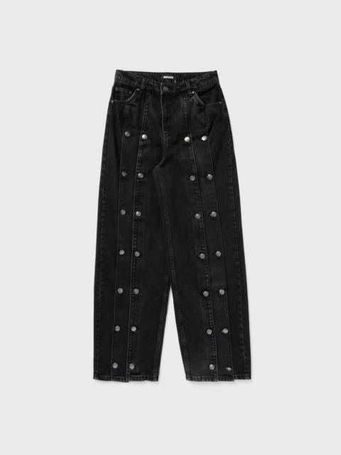 BUTTON DETAIL WIDE JEANS