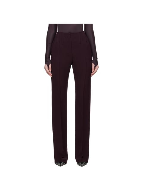 Burgundy Straight Boned Trousers