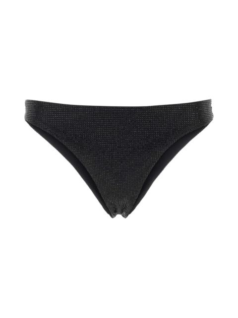 Black Stretch Re-nylon Bikini Bottom