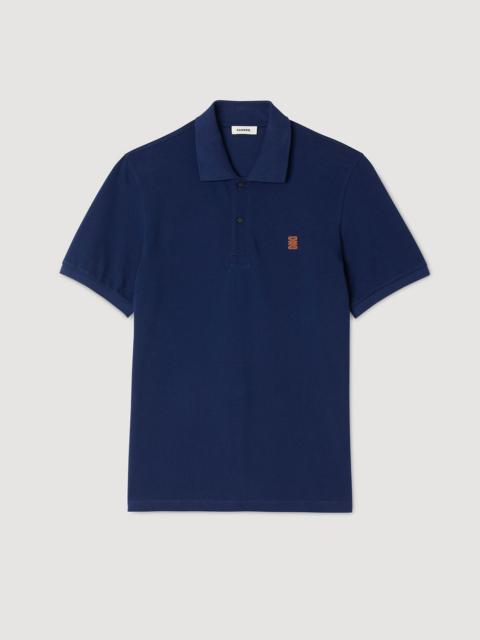 POLO SHIRT WITH LEATHER LOGO