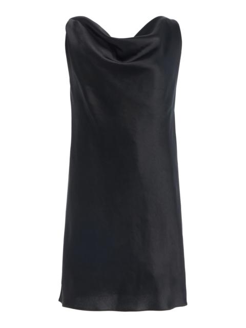 Barb Cowl Satin Mini Dress black