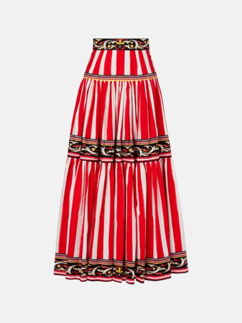 Taormina striped cotton maxi skirt