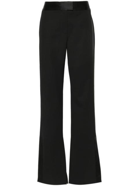 satin-trim wool trousers