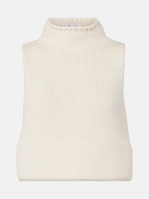 Cropped cotton-blend top