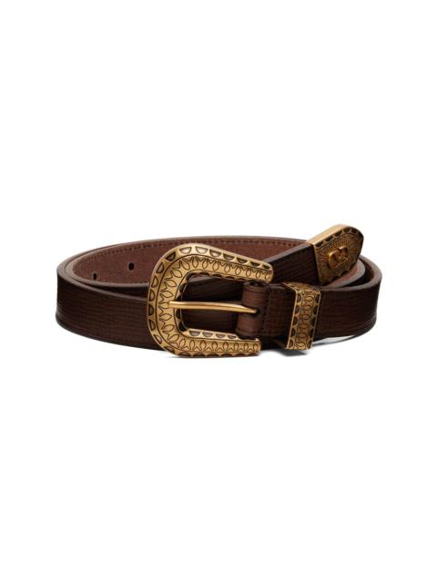 Brown VLogo Signature Calfskin Belt