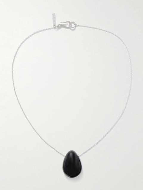 Everyday Egg Silver Onyx Necklace