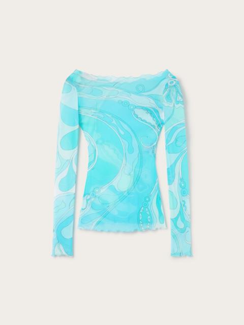 ORCHIDEE PRINT TULLE TOP