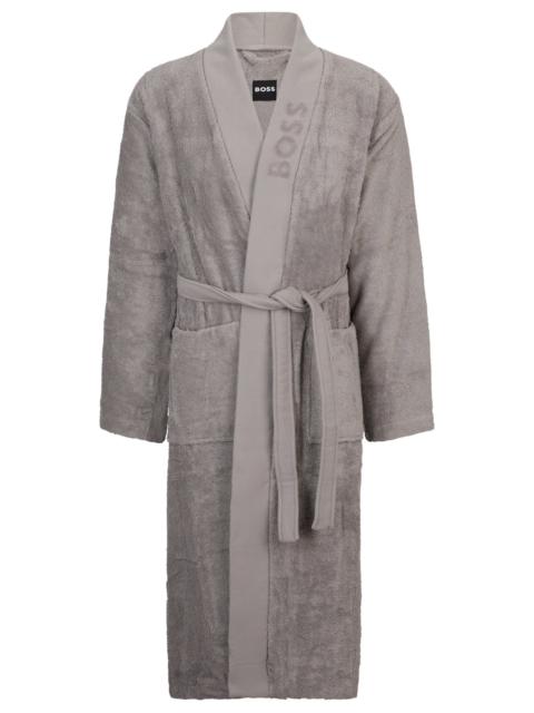 LOGO-LAPEL DRESSING GOWN IN LONG-FIBER COTTON