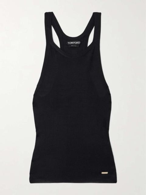 Knitted silk tank top