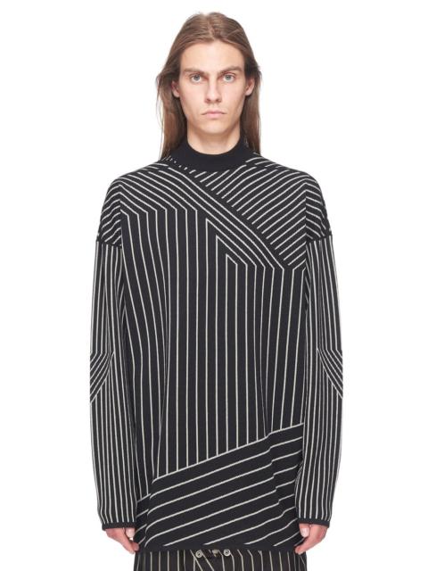 Black & Off-White Tommy Sweater