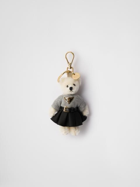 Teddy bag charm with metal ring