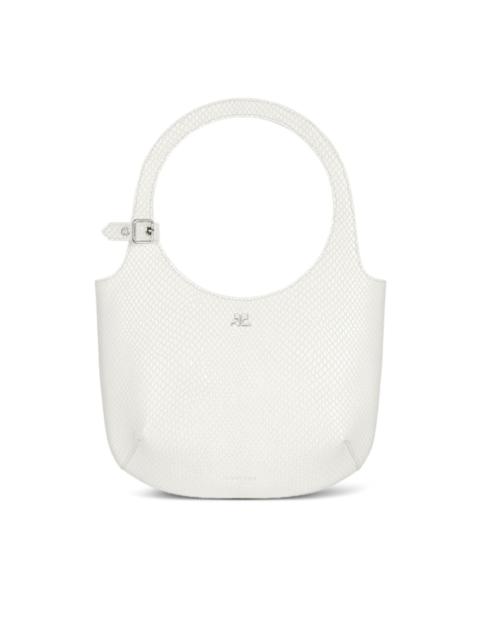 snakeskin-embossed handbag