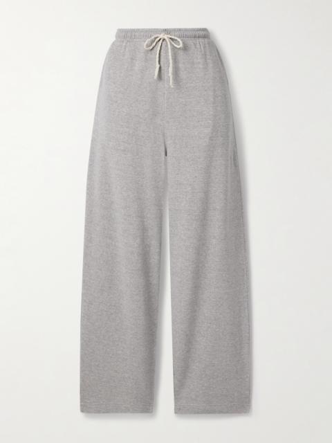 Daily Cotton And Cashmere-blend Wide-leg Track Pants