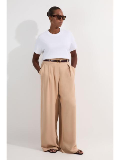 Plus Size Compact Stretch Essential Tailored High Waist Wide Leg Trouser