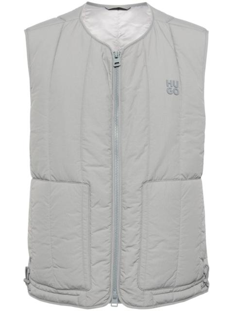logo-appliqué quilted gilet