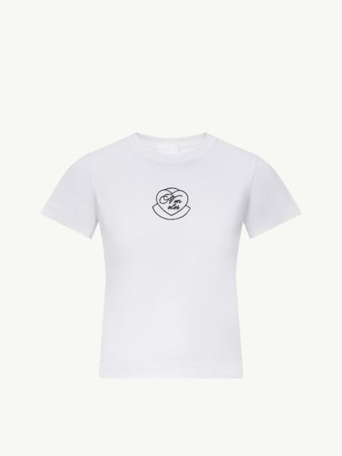 Embroidered Heart Logo Cotton T-Shirt