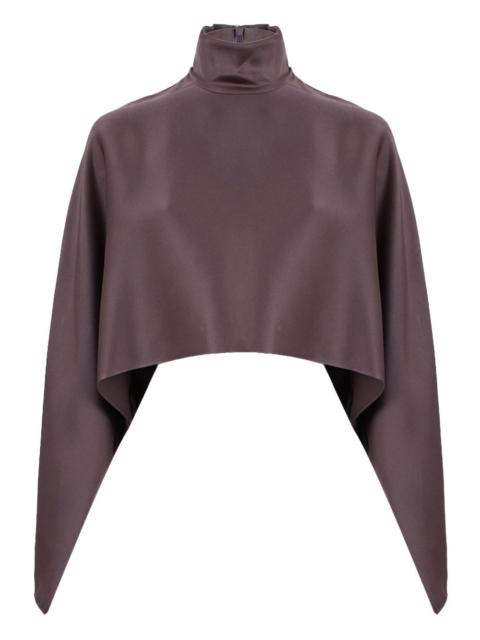 satin-effect turtleneck blouse