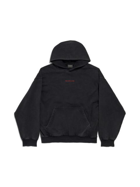 Men's Balenciaga Back Hoodie Medium Fit in Faded Black/red