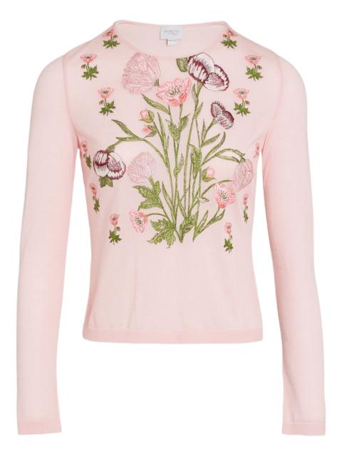 floral crew-neck sweater